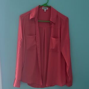 Express Coral Long Sleeve Shirt
